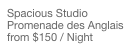 Spacious Studio
Promenade des Anglais
from $150 / Night